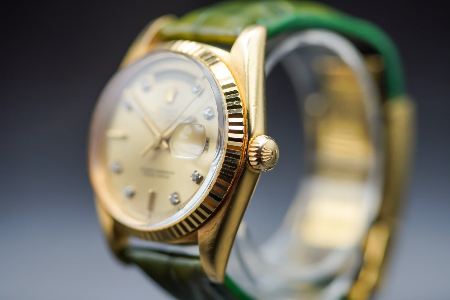 Rolex Day-Date 1803 Yellow Gold 36mm With Factory Diamond Dial, Box and Service Papers