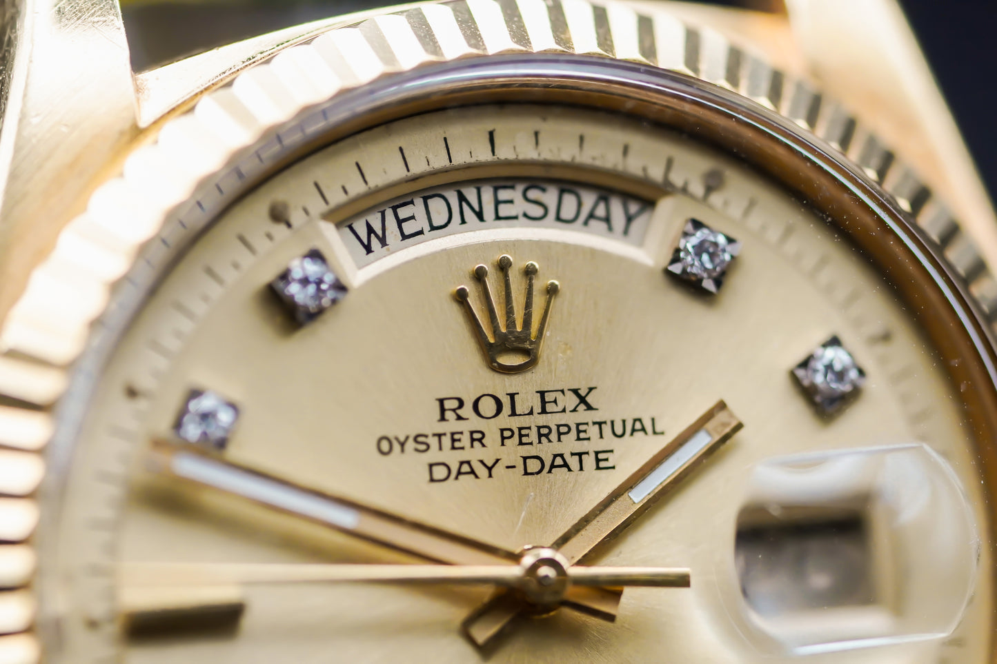 Rolex Day-Date 1803 Yellow Gold 36mm With Factory Diamond Dial, Box and Service Papers
