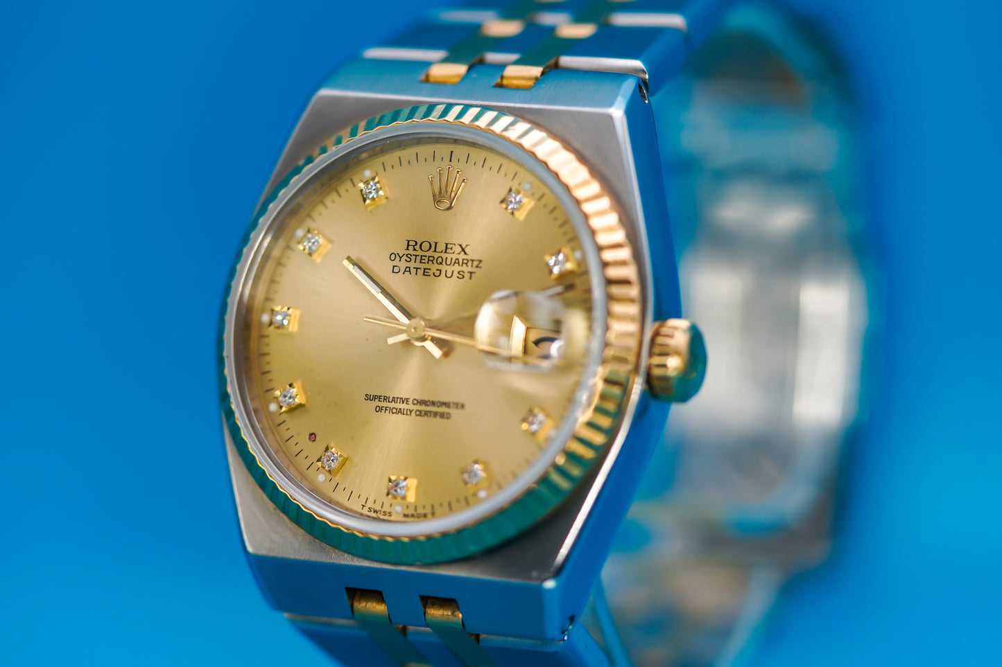 Rolex DateJust OysterQuartz 36mm with Diamond Dial Two-Tone Steel and Gold