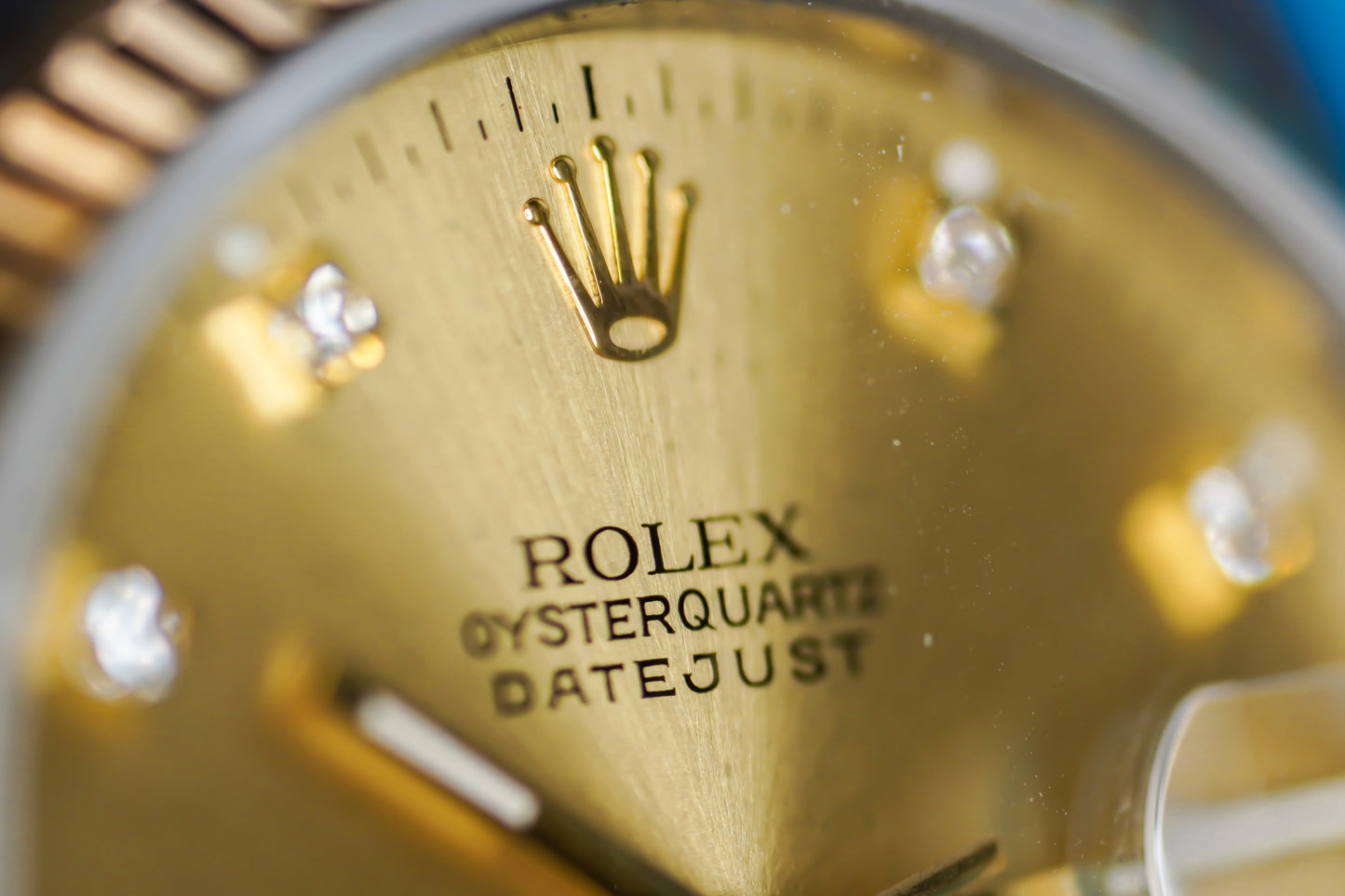 Rolex OysterQuartz 36mm with Diamond Dial and – Creamy Patina